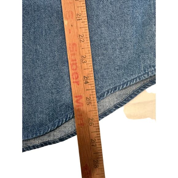 Cambridge Dry Goods Country Store Women’s Denim Embroidered Leather Collar Shirt - Picture 12 of 13